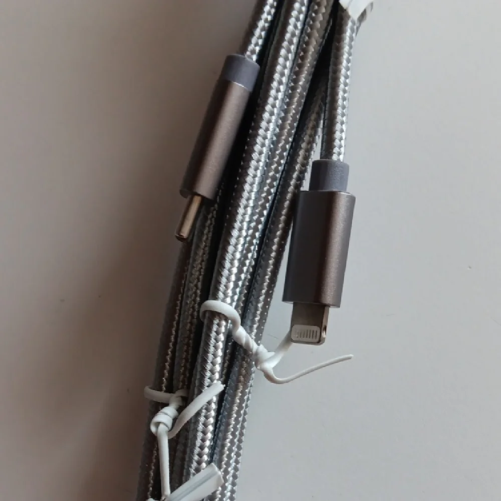 Silver 10 ft Charging Cable for Cell Phones
